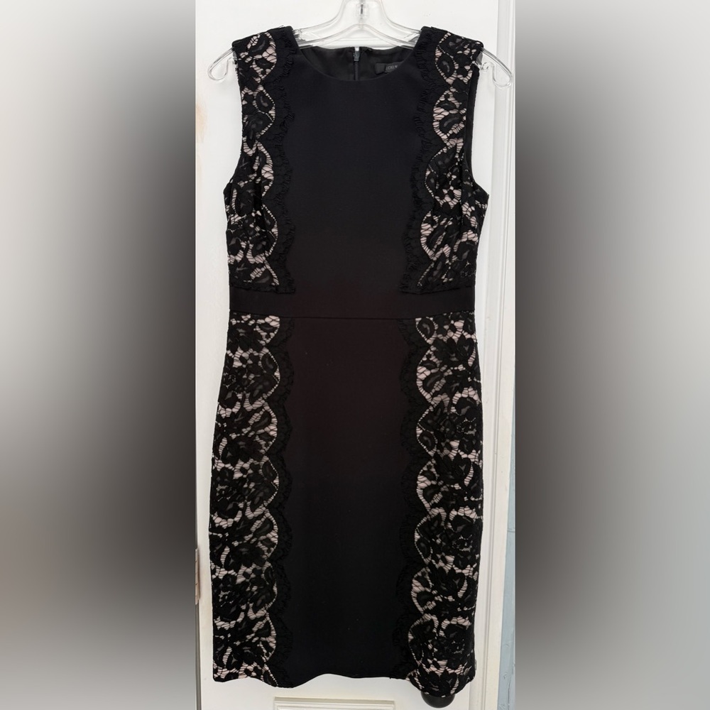 J.Crew Black Lace Panel Sheath Dress – Size 6